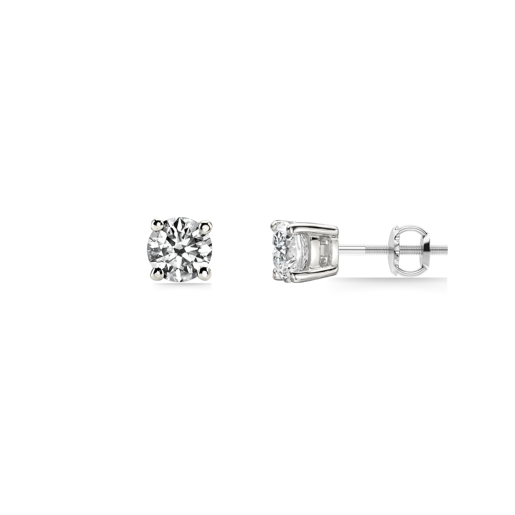 Forever Classic 1ct Brilliant Diamond Solitaire Platinum Stud Earrings