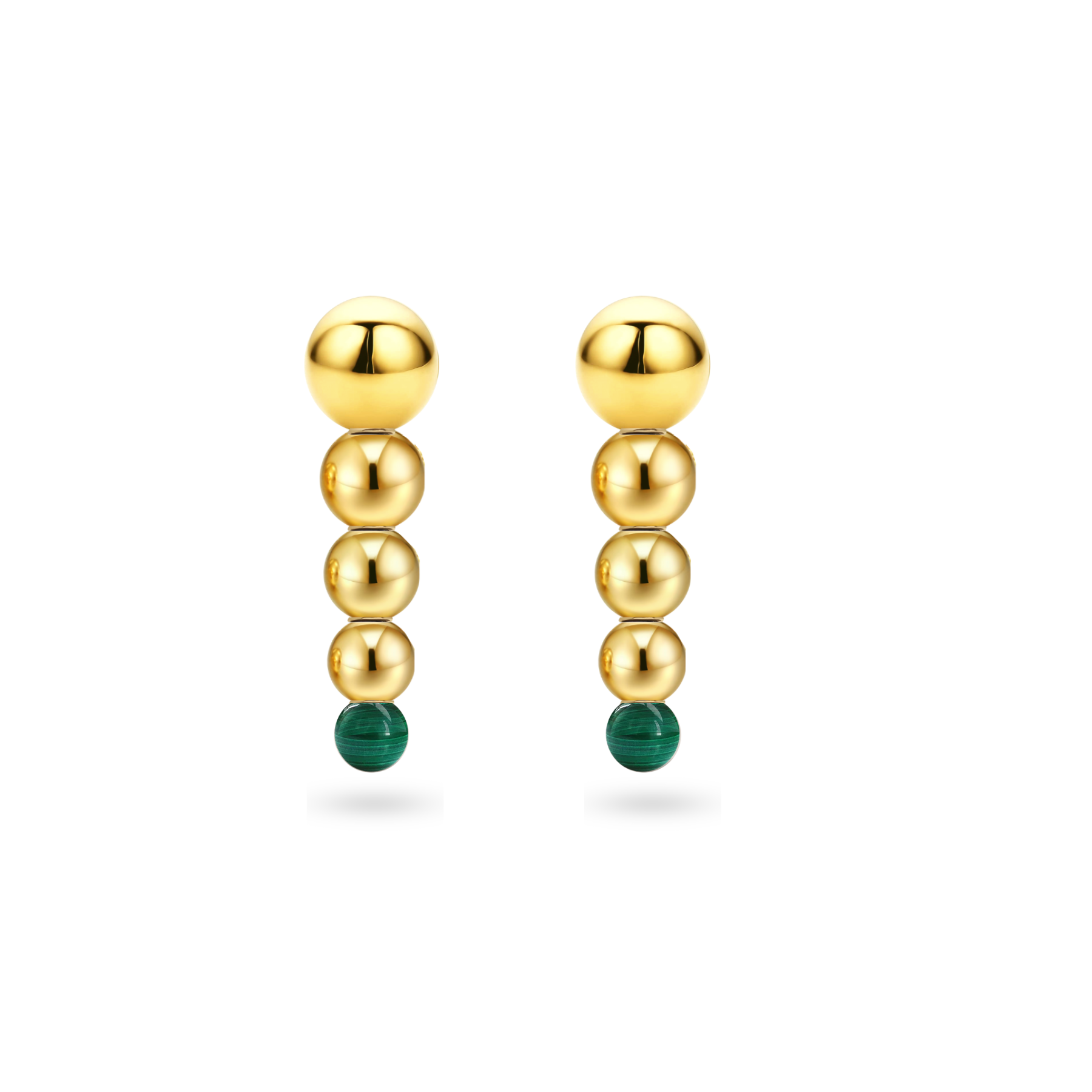 Modern Edge Malachite 18ct Gold Maxi Drop Earrings