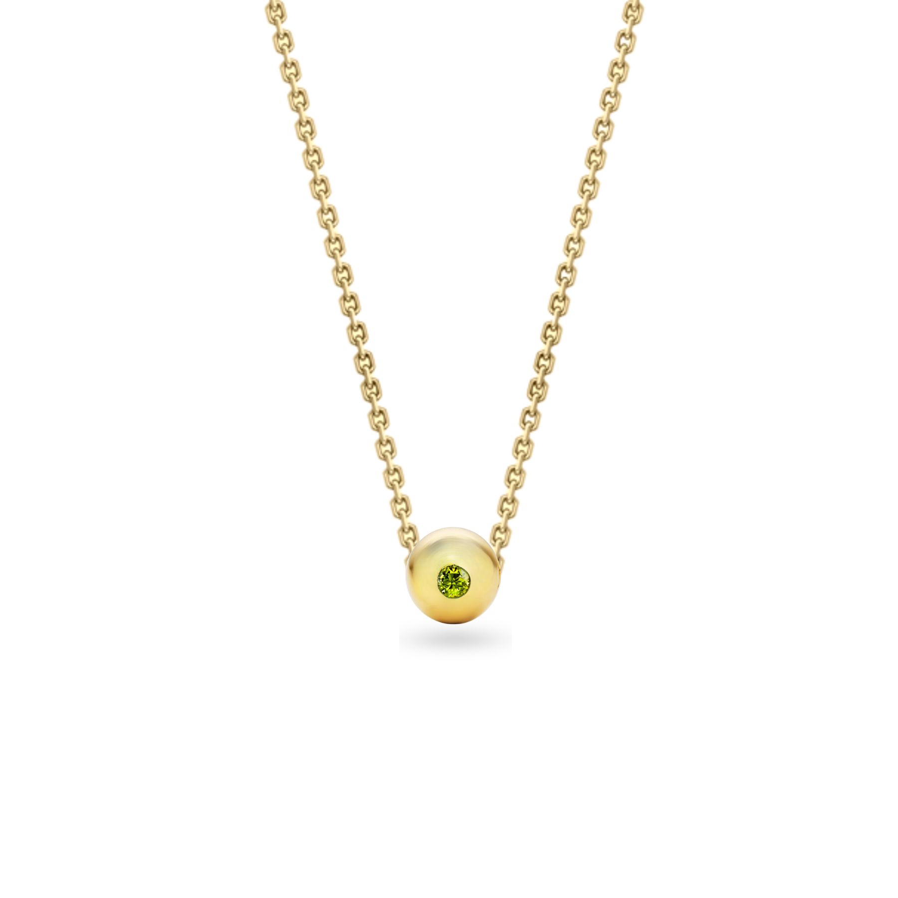 Modern Edge Peridot Ball Chain Necklace