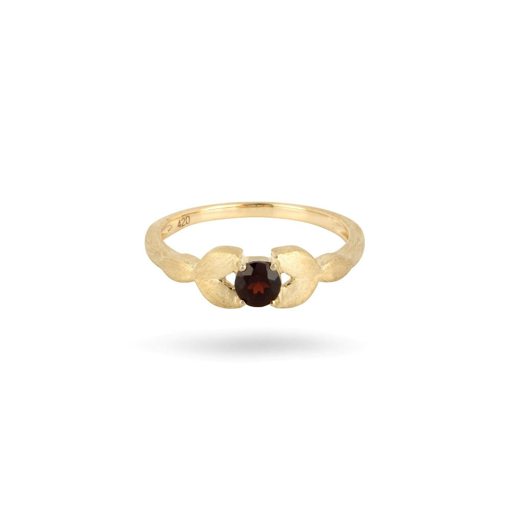 Demeter's Grace Garnet Floral Ring | Margot Fox