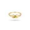 10ct Matte Yellow Gold Demeter's Grace Peridot Floral Ring Margot Fox Jewellery