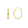 Margot Fox Jewellery | Modern Edge Tsavorite Oval Hoop Earrings In 10ct Matte Solid Gold