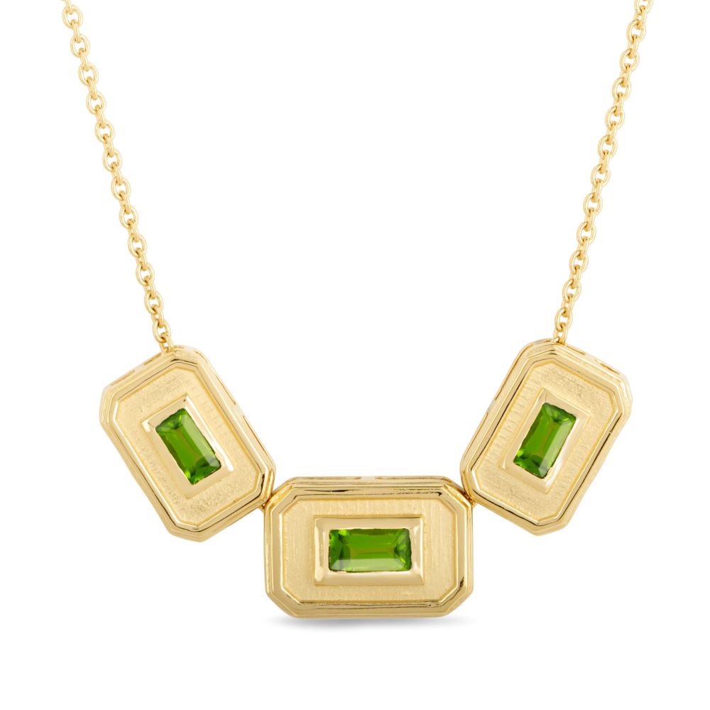 Margot Fox | CEO's Deco Baguette Chrome Diopside Necklace