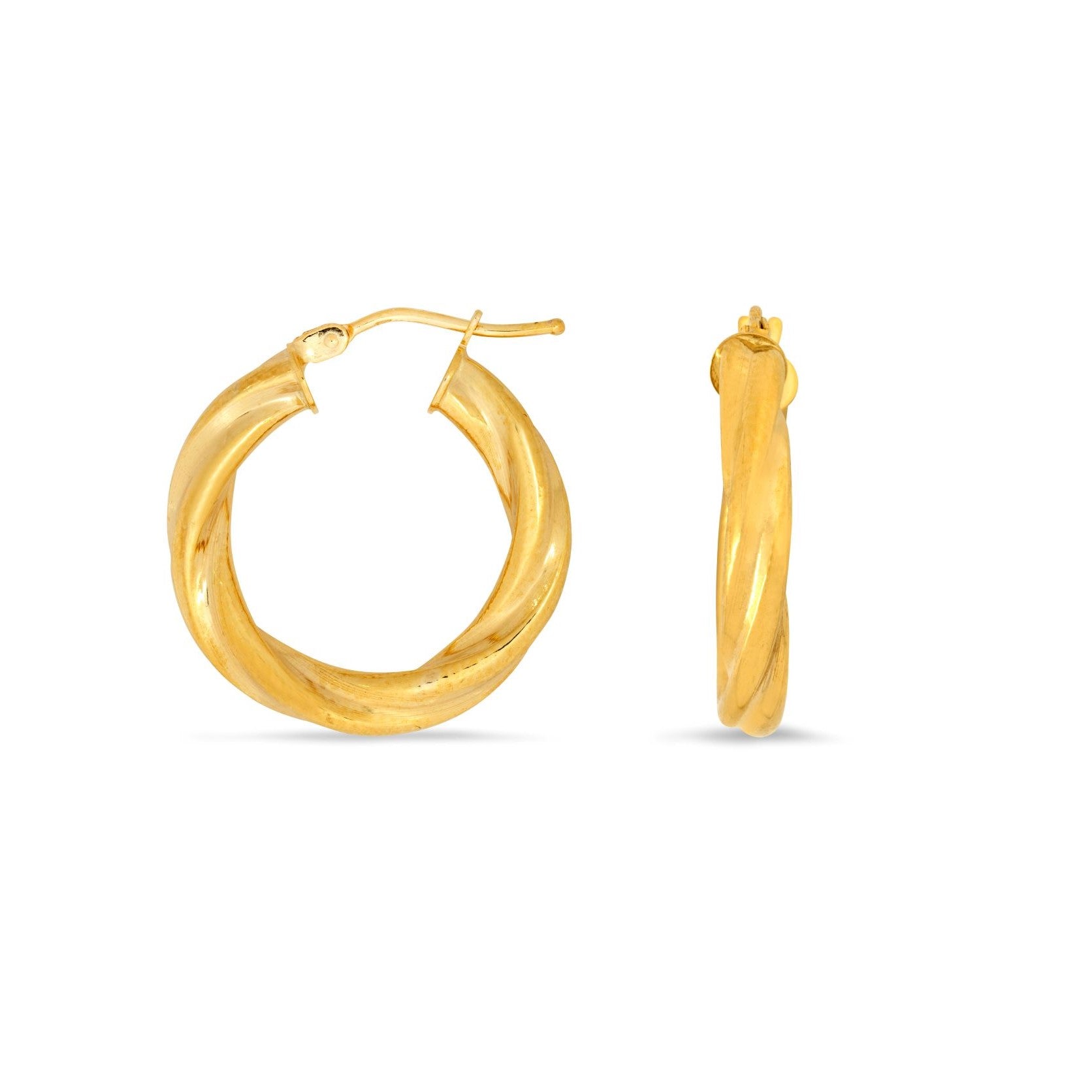 Modern Edge Twist Rope Hoop Earrings