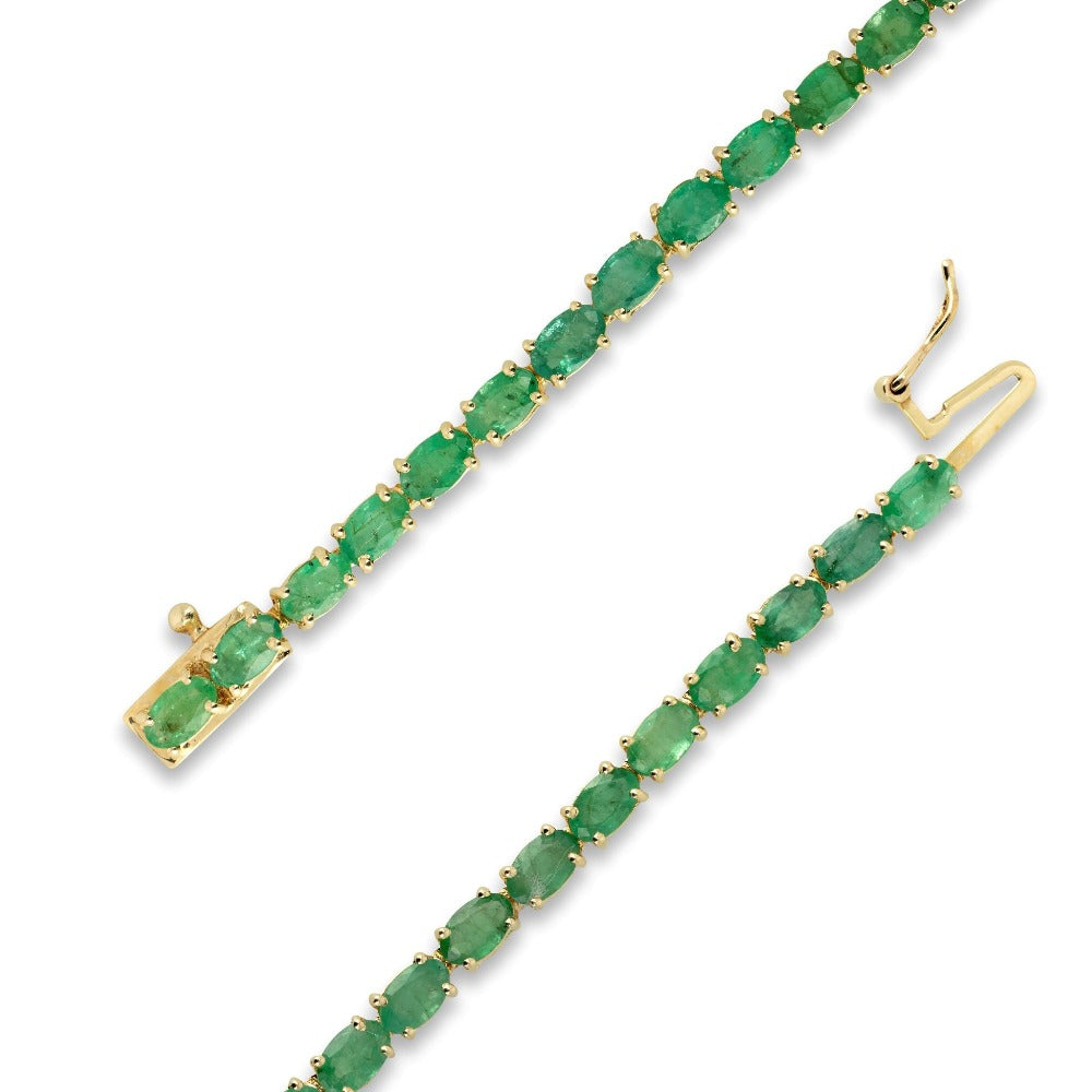 Forever Classic Sakota Emerald Gold Tennis Bracelet