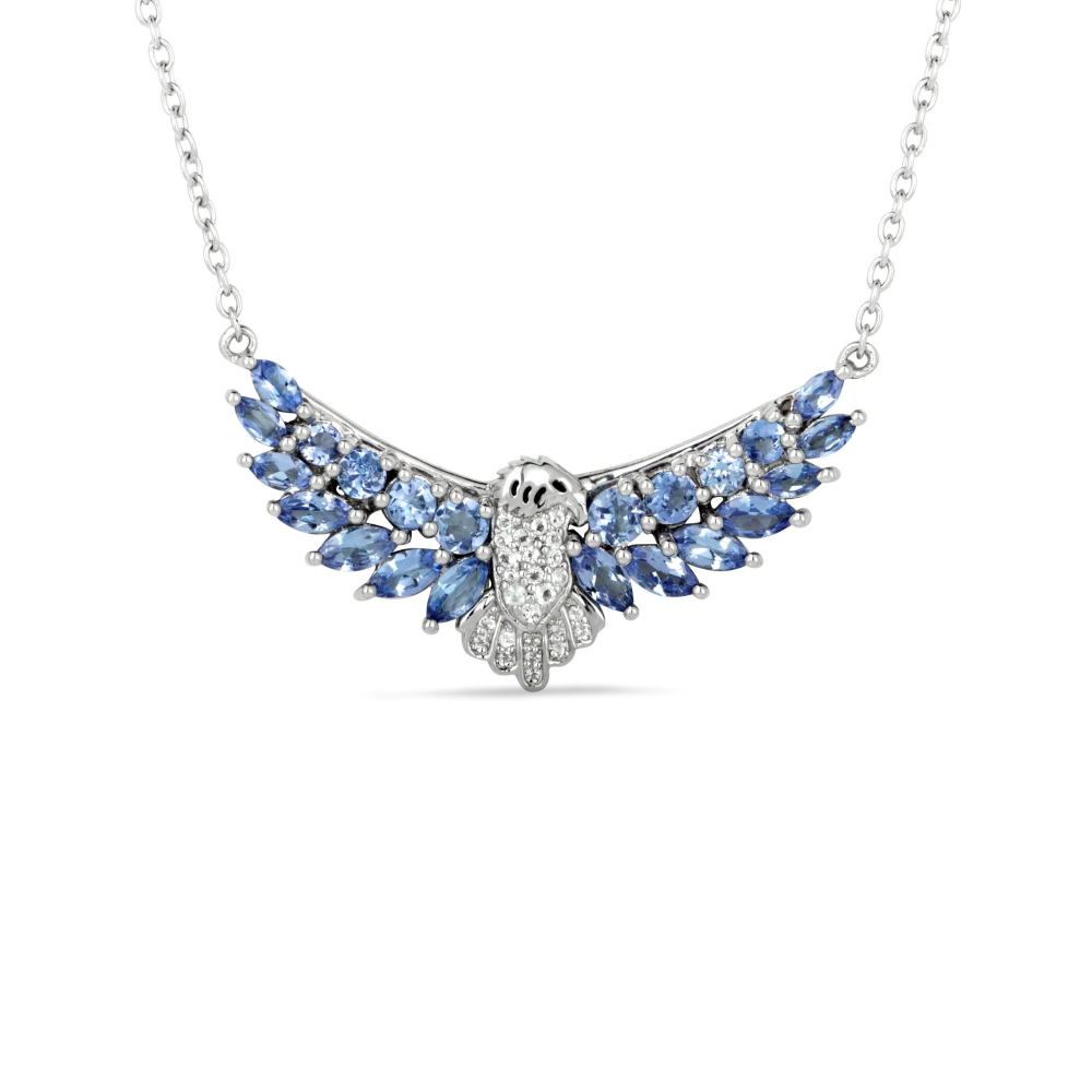 Demeter's Freedom Tanzanite & Topaz Bird Necklace