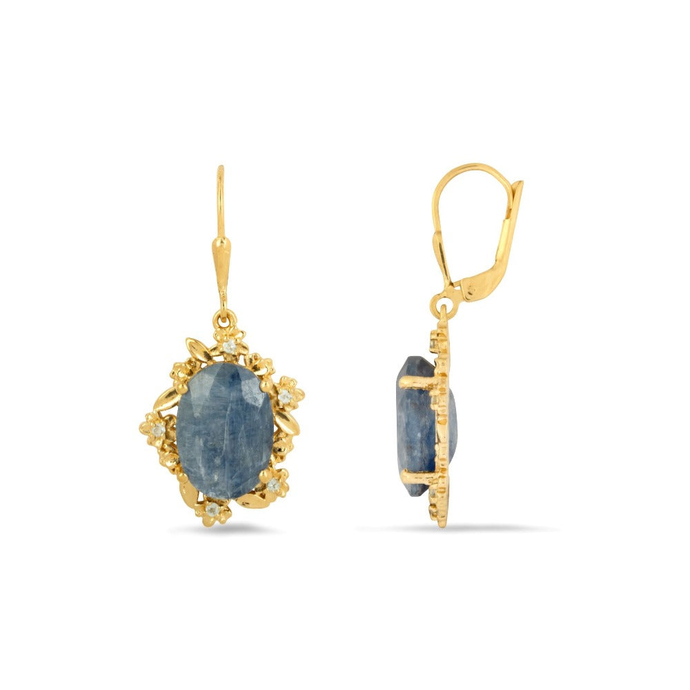 Demeter's Romance Kyanite & Topaz Floral Drop Earrings