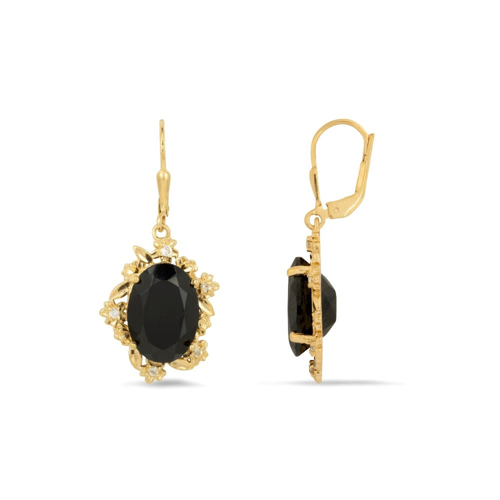 Demeter's Romance Black Onyx & Topaz Drop Earrings