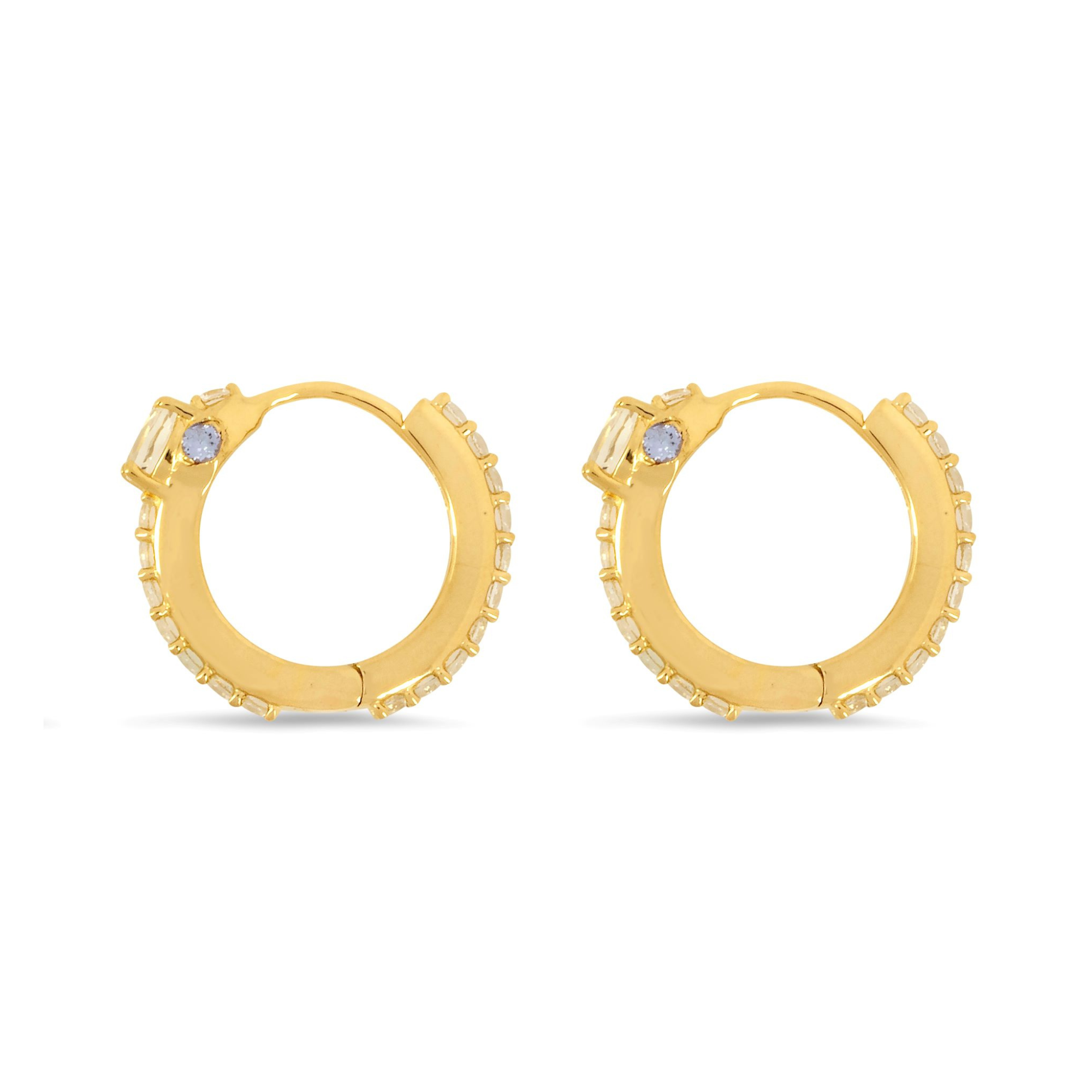 Sarpe Iolite & White Topaz Snake Hoop Earrings