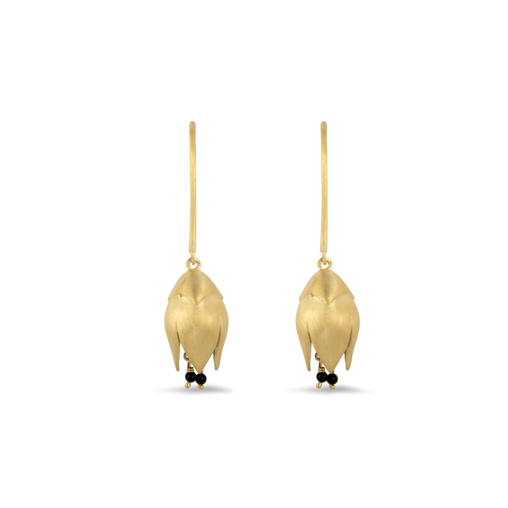 Margot Fox Jewellery | Demeter's Blooming Love Onyx Beads Tulip Floral Drop Earrings 